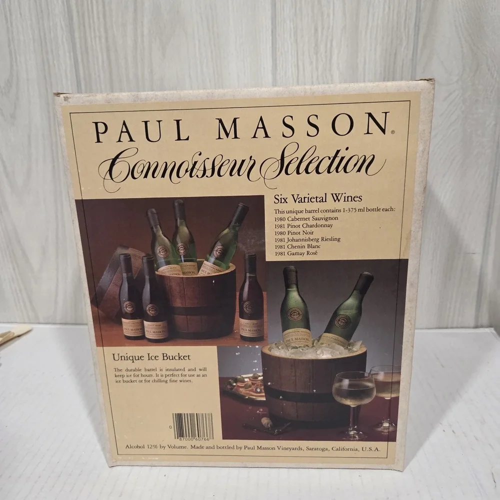 PAUL MASSON Connoisser Selection Unique Ice Bucket Barrel Styrofoam Vintage
